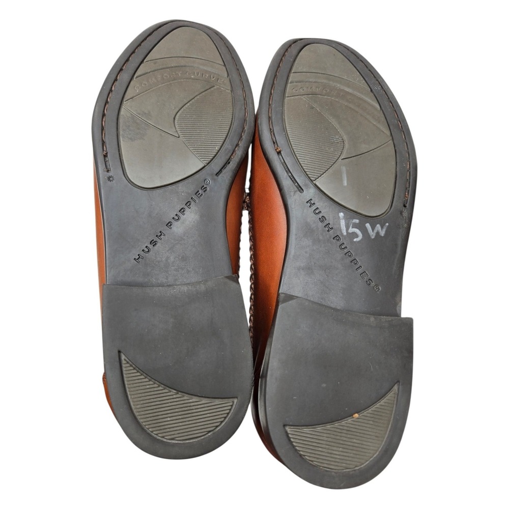 Hush Puppies Kiltie Tassel Loafers Mens 9.5M Brown Leather Woven Moc Shoes - Picture 5 of 16